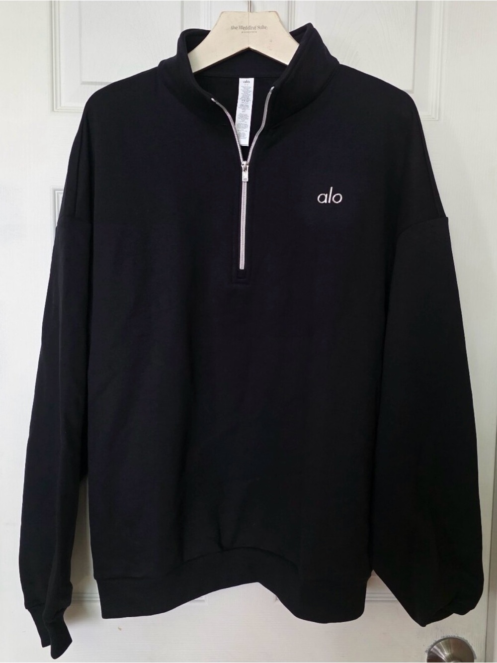 ALO Yoga Black Half-Zip Pullover Sweatshirt size L NWT in original plastic. - Picture 5 of 9